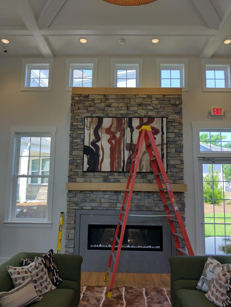 Art hanging in progress