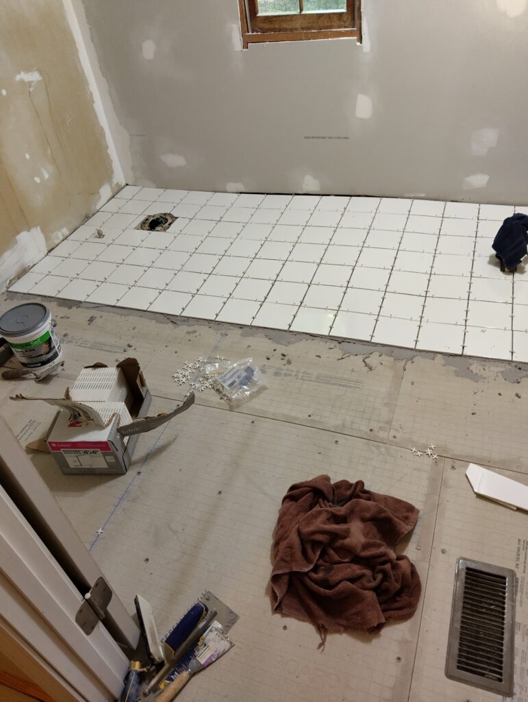 More tile down.
