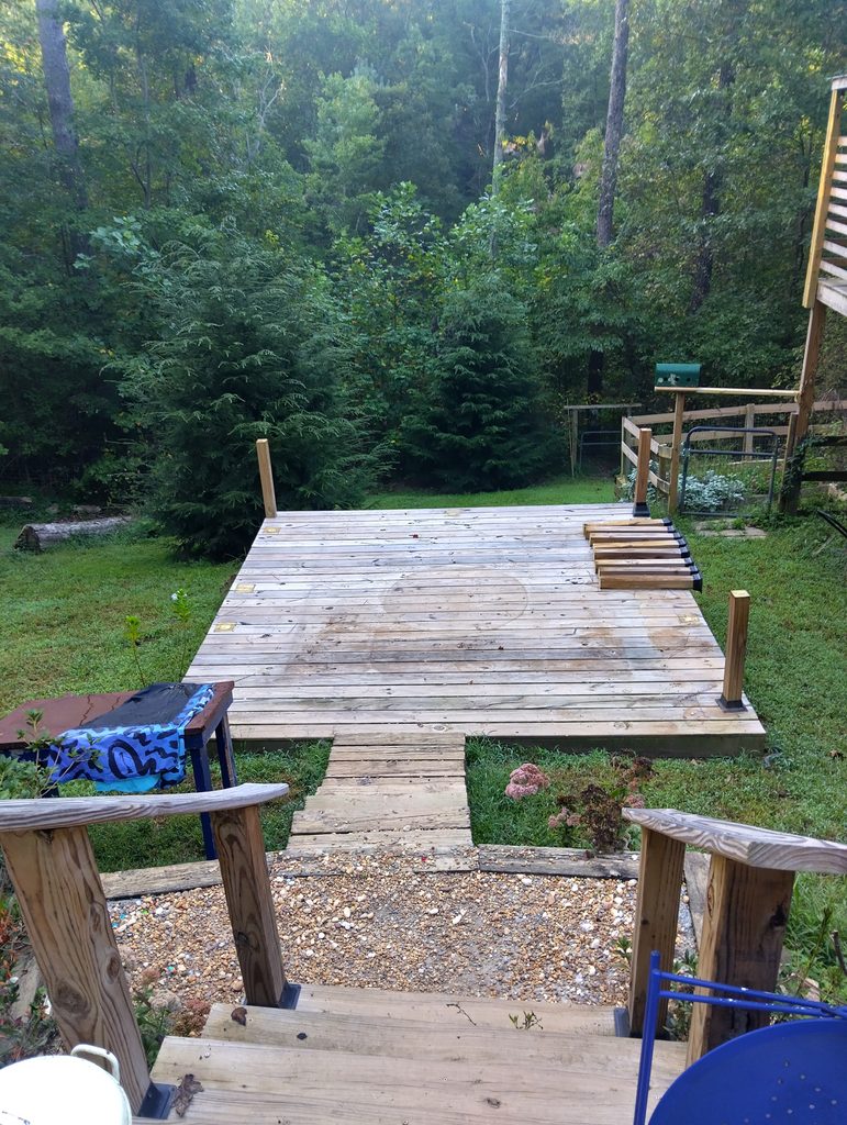 To begin this greenhouse we used an existing 12x12 floating deck.